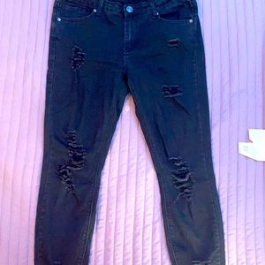 Black ripped jeans